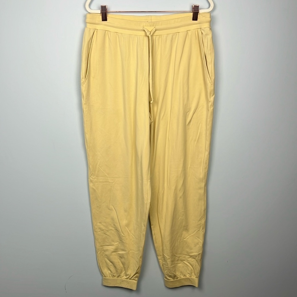 Eileen Fisher medium pale yellow cotton blend casual women’s sweatpants